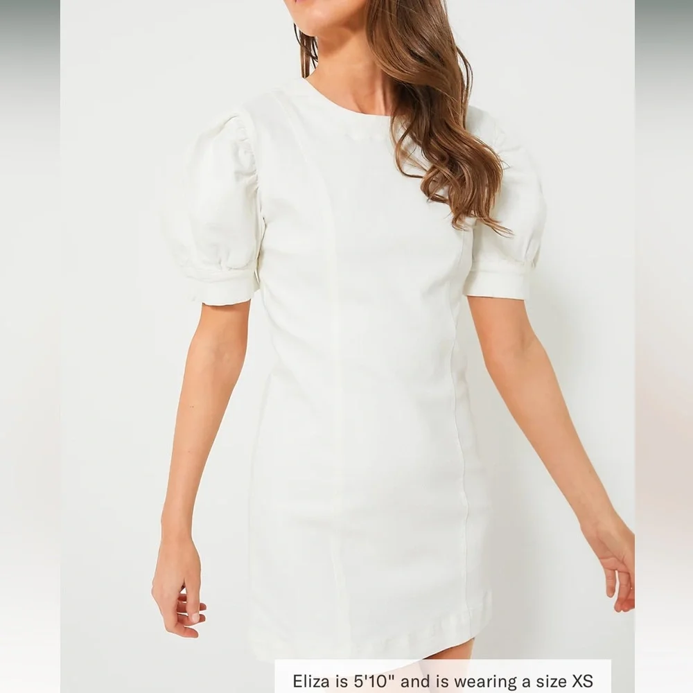 HYACINTH HOUSE White Stretch Denim Juniper Mini Dress - Picture 13 of 13